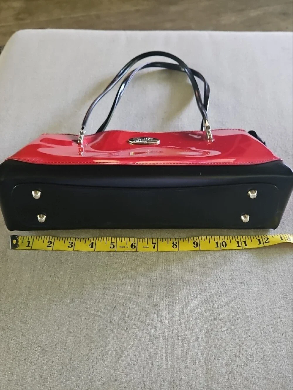 Beijo Red Patent Shoulder Bag with Black Trim